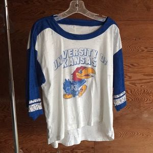 Pressbox University of Kansas Tee 3/4 Sleeve